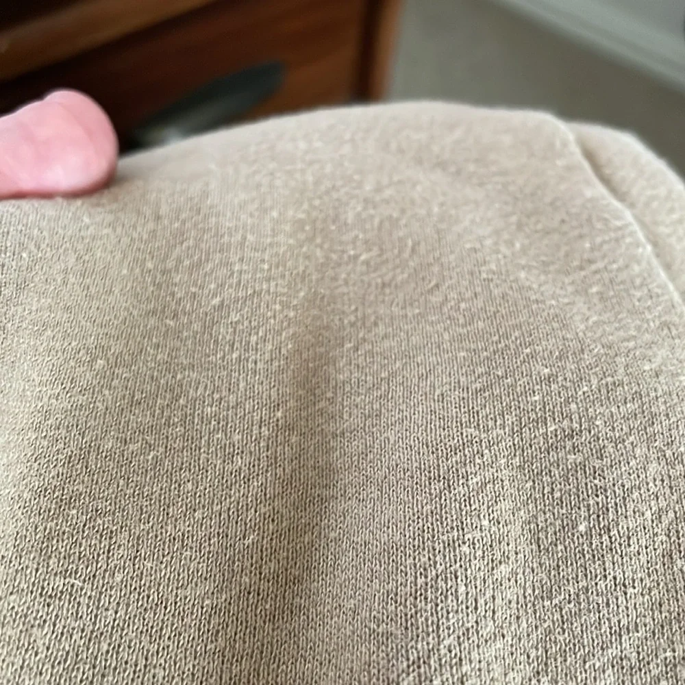 Madewell MWL Betterterry Cropped Polo Sweatshirt  Tan Khaki XS - Picture 7 of 8